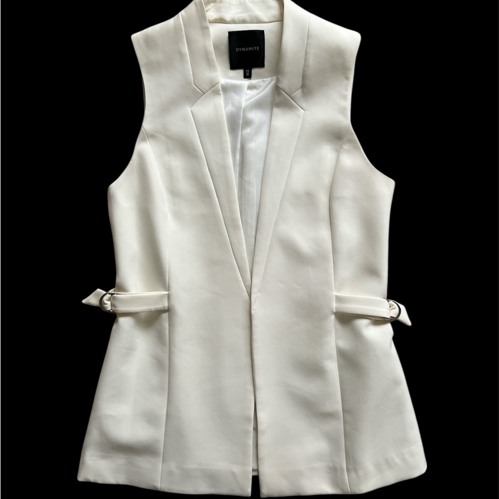 Dynamite Cream White Vest Sleeveless Waistcoat